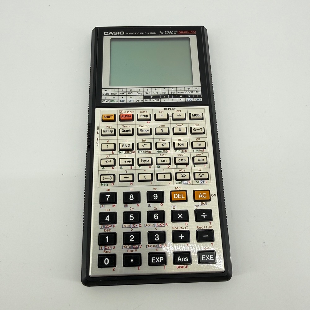 Casio Scientific Calculator Black Silver Metal Vintage fx-7000G Graph UNTESTED